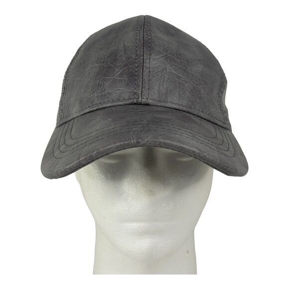 C.C. Unisex Distressed Faux Leather Mesh Back Adjustable Baseball Cap Hat Gray - Picture 2 of 9